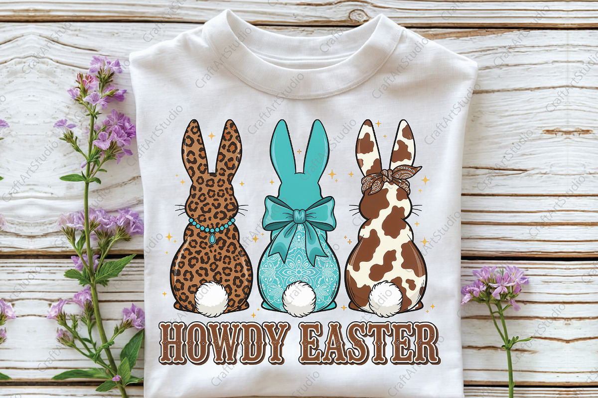 Howdy Easter Western Bunny Png, an Illustration by CraftArtStudio (Photo 2 of 4)