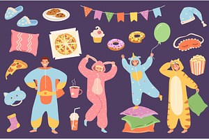 Slumber party. Smiling People in, a Person Illustration by winwin.art