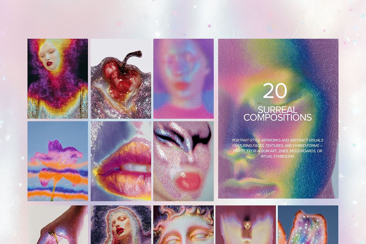 Surreal Glitter Collage Pack, an Object Graphic by Natali Batu (Photo 3 of 11)