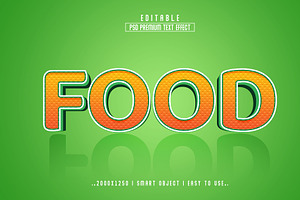 Food 3D Editable Psd Text Effect