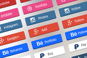 Flat Social Buttons
