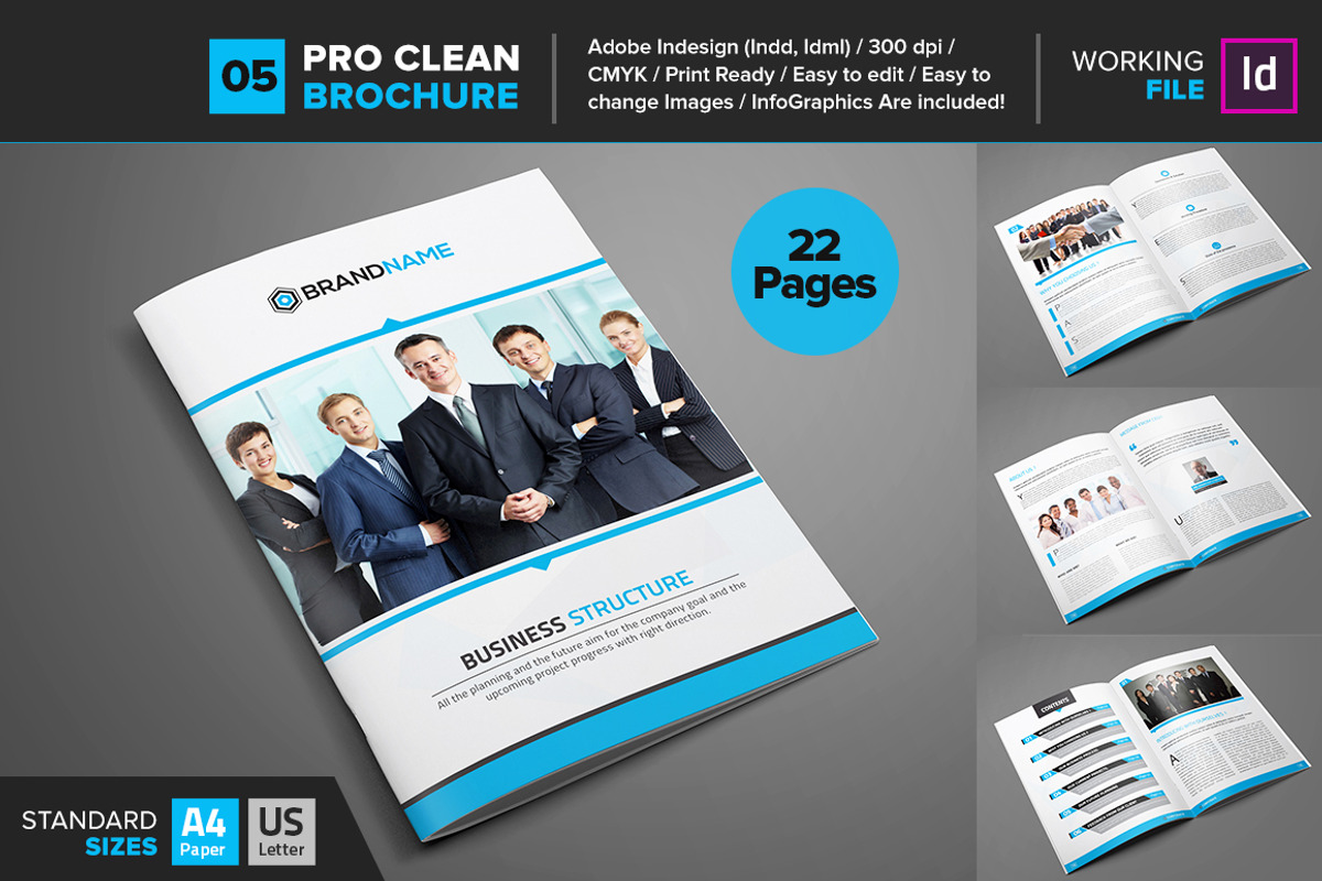Clean Brochure Template 05, a Brochure Template by Layout Design