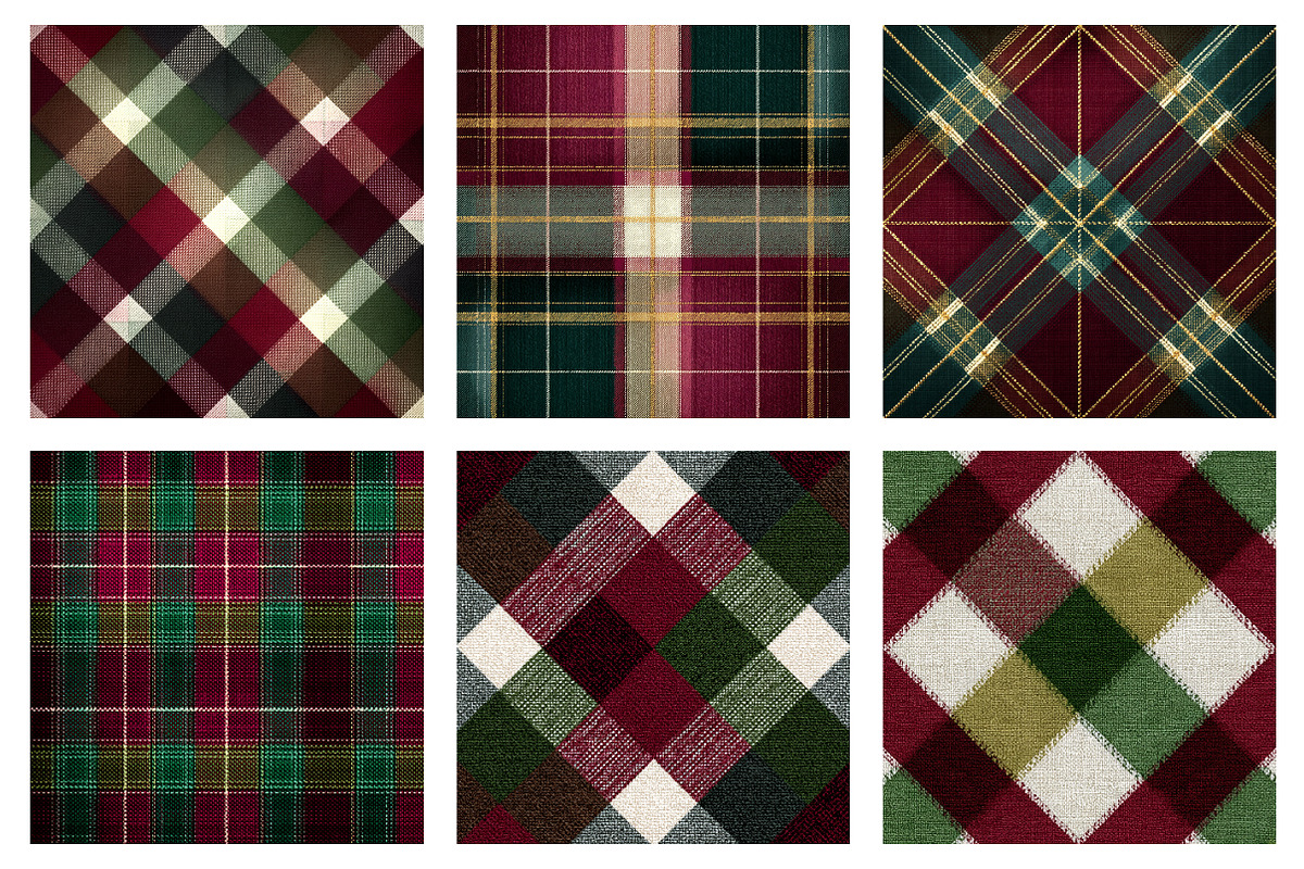 Burgundy Green Plaid Pattern, an Illustration by Dream Creation (Photo 4 of 6)