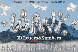 Wavy 3D Type - Liquid Chrome Letters