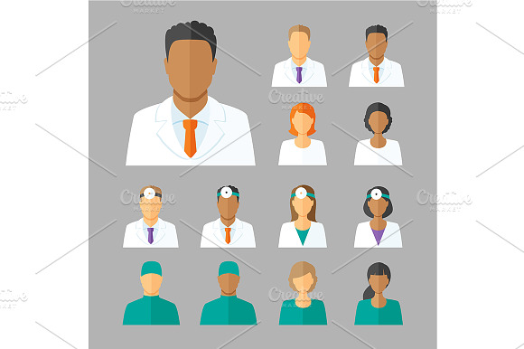 Vector Avatars Of Doctors For Medica