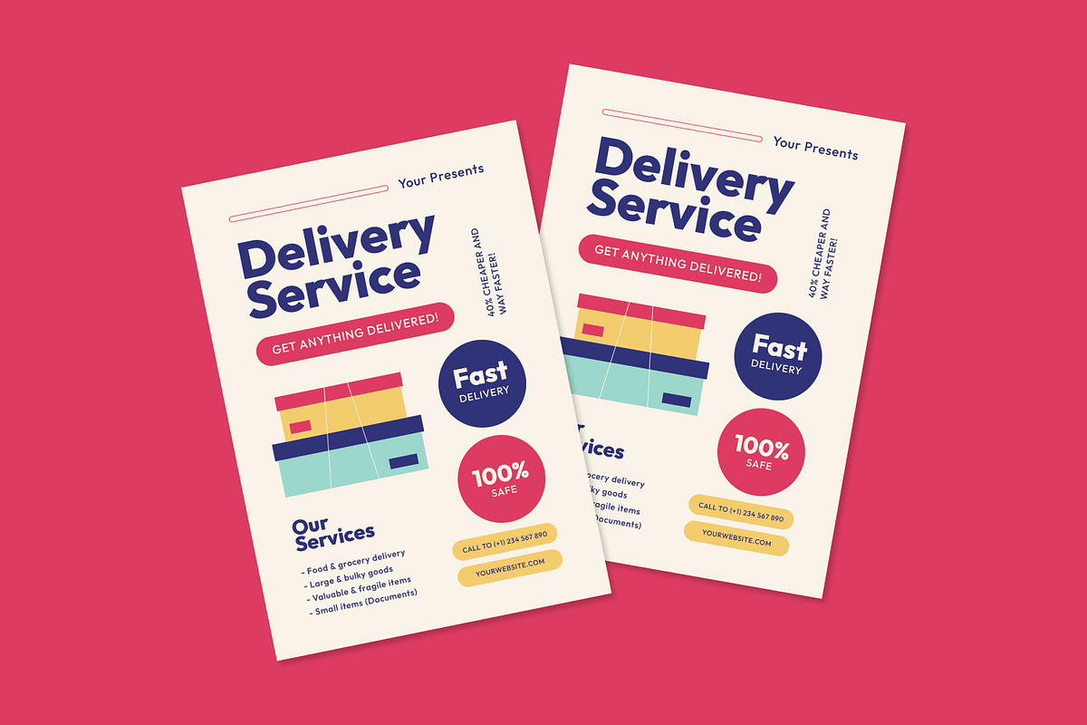 Delivery Service - Flyer, a Brochure Template by Izdihaar_Studio (Photo 3 of 3)