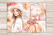 Pink Autumn Junk Journal Pages, a Seasonal Illustration by GlamArtZhanna (Thumbnail 8 of 10)