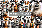 Whimsical Quirky Dogs Clipart, an Illustration by Sublimation Artist (Thumbnail 1 of 7)