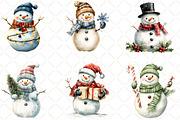 Christmas Snowman Clipart, an Illustration by Black Bird Studio (Thumbnail 3 of 6)