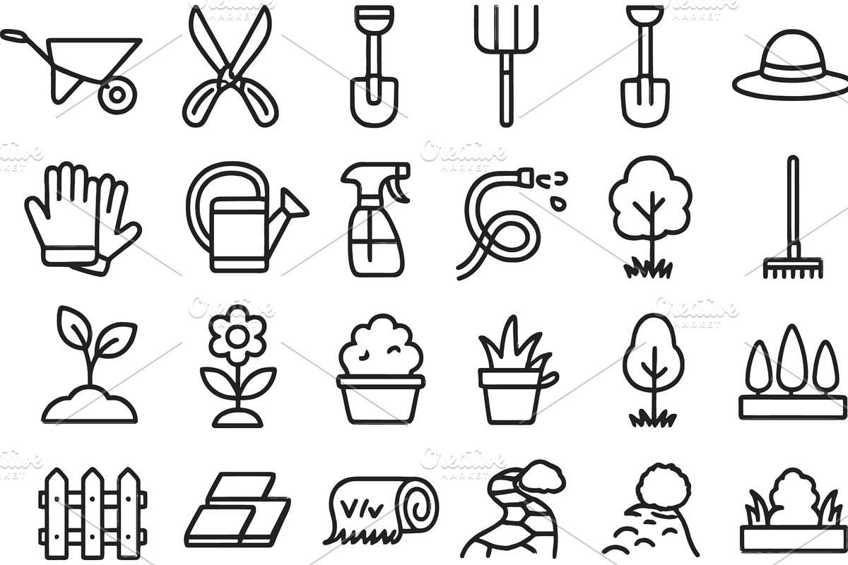 Collection of vector line icons, an Illustration by ZinetroN