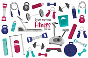 Fitness Workout Clip Art, an Illustration by SugarPickle Clip Art (Thumbnail 1 of 3)