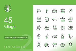 Village Green & Black Icons, an Icon by IconBunny