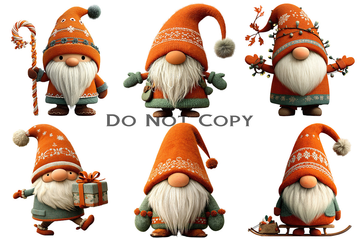 Whimsical Christmas Gnome Clipart, an Illustration by Craft Nest (Photo 4 of 10)