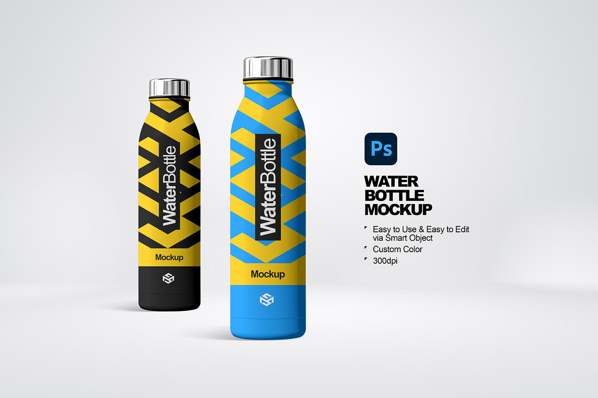 Water Bottle Mockup, a Packaging Mockup by sweetmaroon.studio