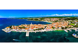 Aerial view of the old town of porec featuring porec, croatia, and summer, an Architecture Photo by Leonid Andronov