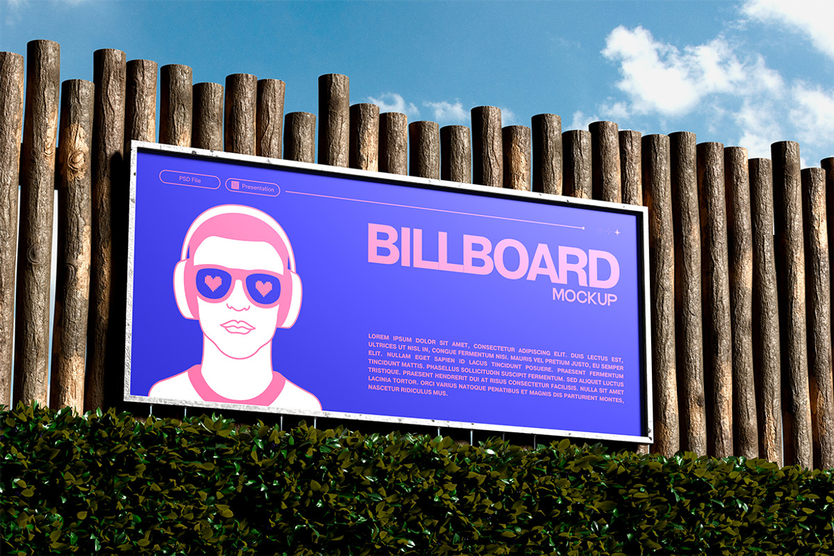 Fence Billboard Mockup, an Advertising Mockup by HanaSaka_Studio (Photo 4 of 4)