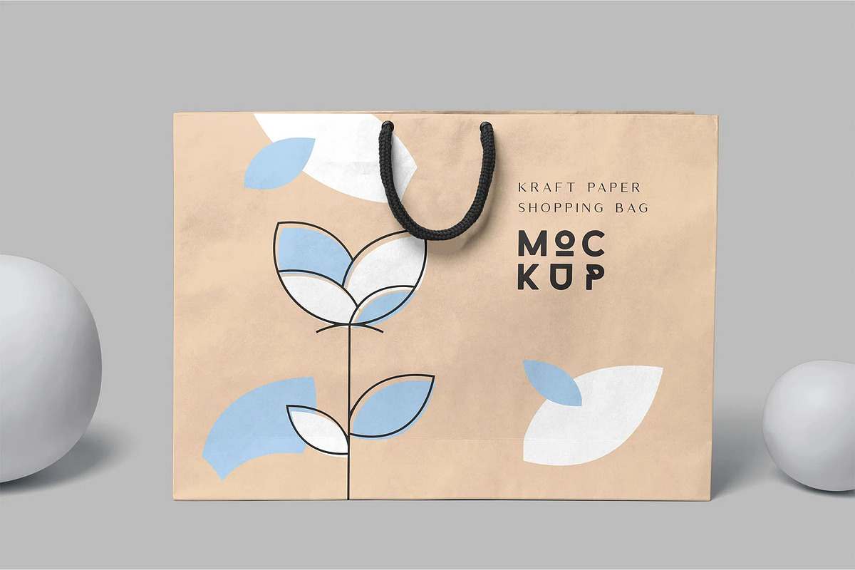 Kraft Paper Shopping Bag Mockups, a Packaging Mockup by megostudi0 (Photo 5 of 6)