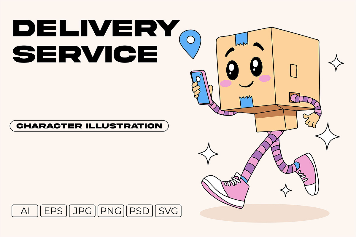 Delivery Service illustration, an Object Illustration by Partikusi Design (Photo 3 of 3)