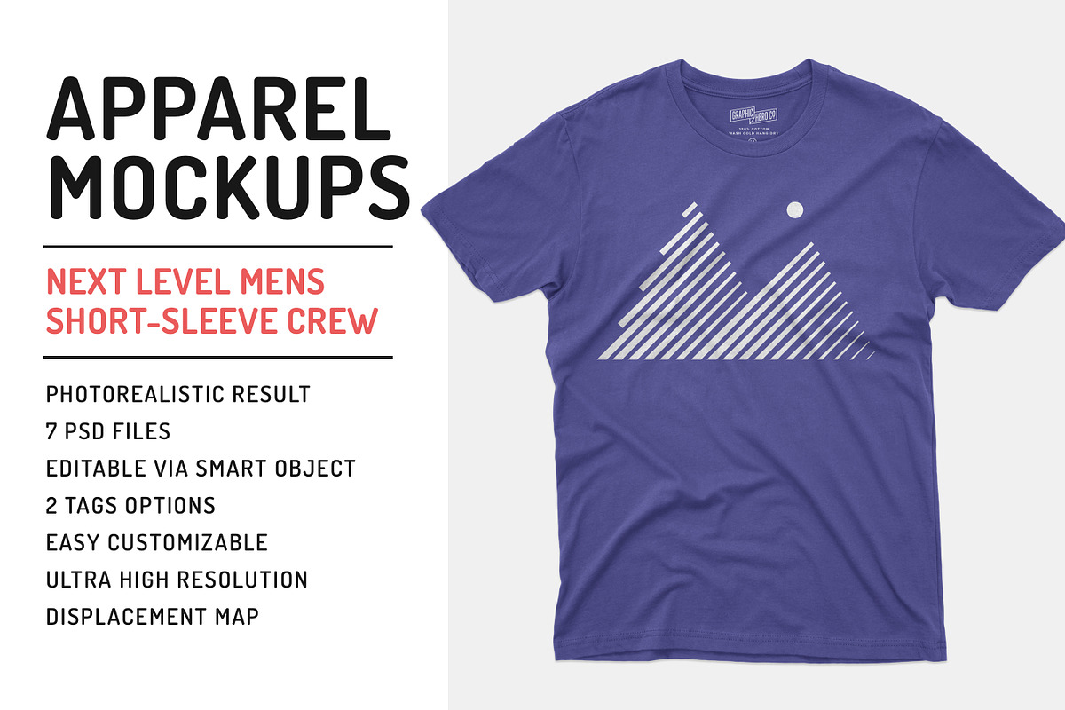 Mens Short Sleeve T-shirt Mockups, a Shirt Mockup by GraphicHero (Photo 1 of 6)