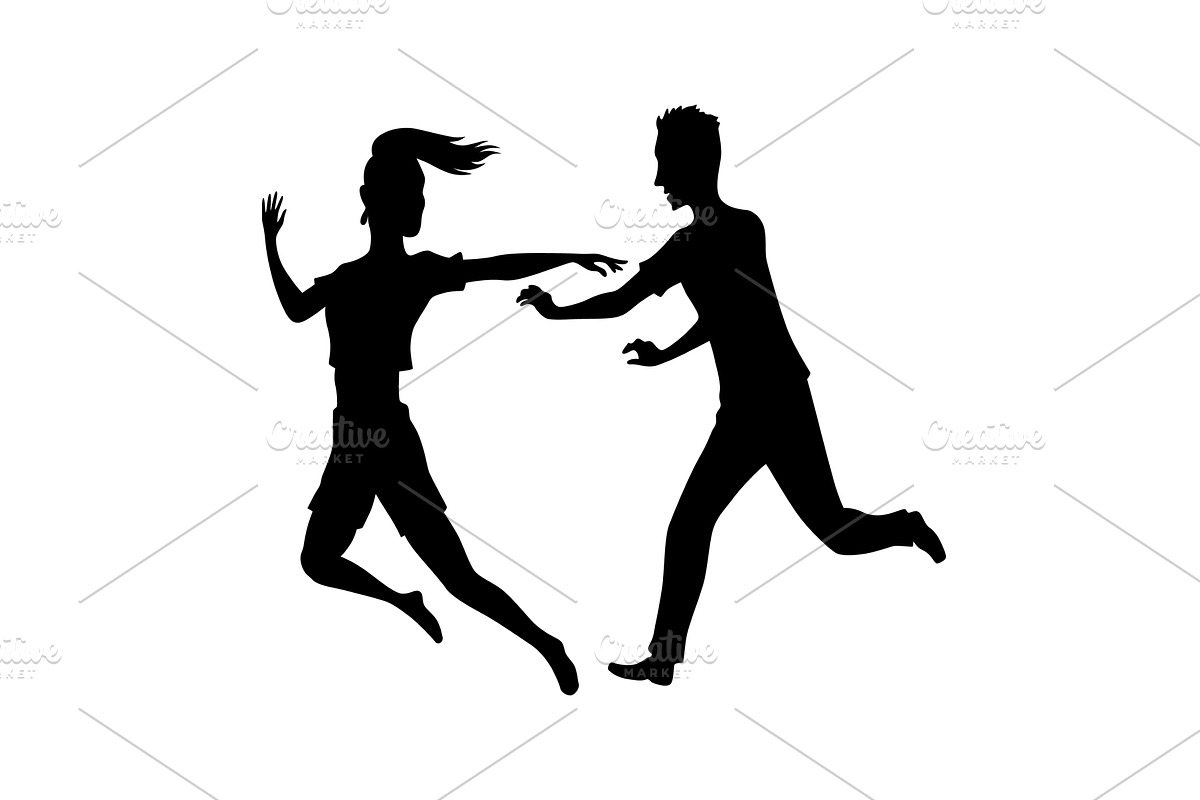 Couples in love silhouette. Man and, a Person Illustration by the8monkey