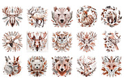 Winter Christmas Animals Birds Leave, an Illustration by CreationArt (Thumbnail 5 of 5)