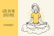 girl in the lotus pose, a Healthcare Illustration by adi katz (Thumbnail 3 of 3)