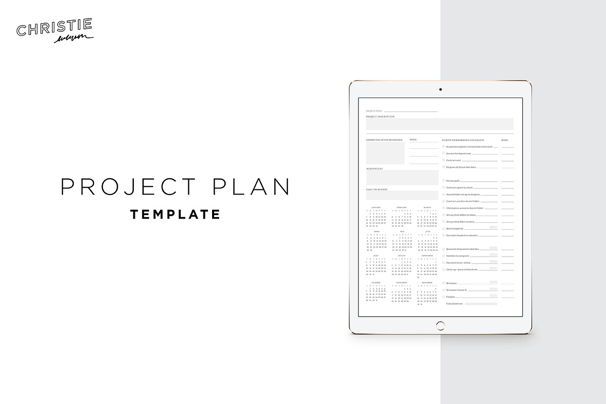 Project Plan Template, a Marketing Template by Christie Evenson