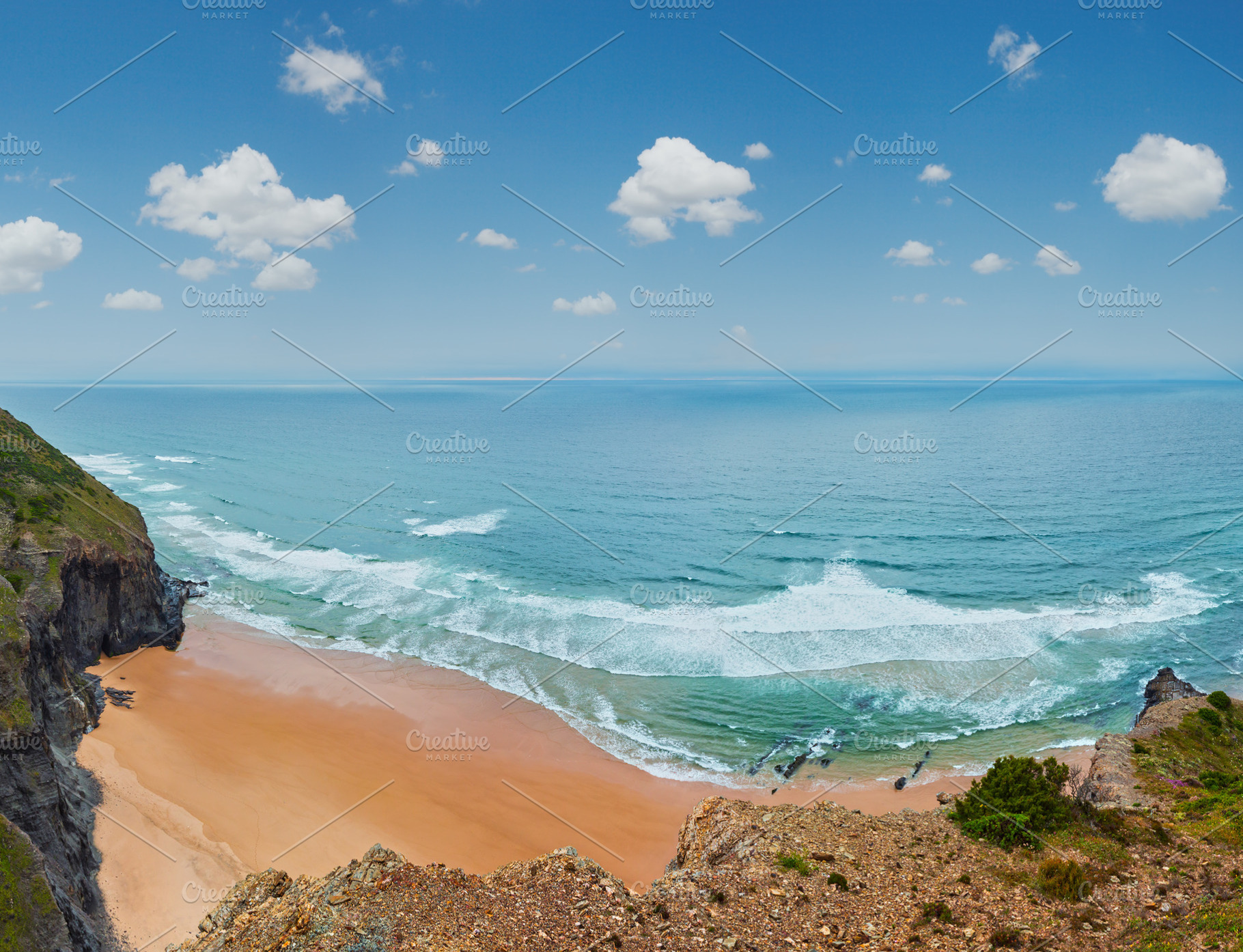 Summer Atlantic rocky coast (Algarve, Portugal)., a Nature Photo by YuriyB