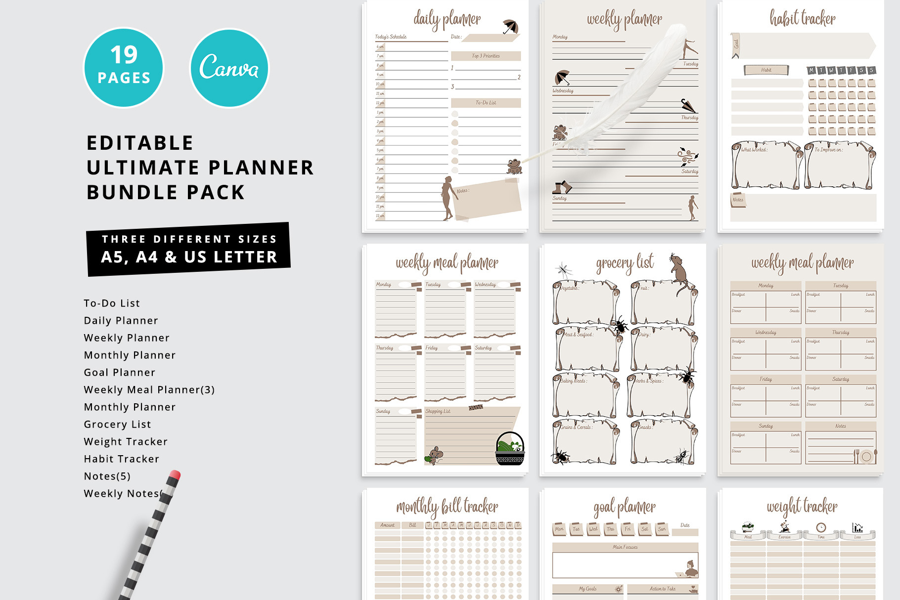 Canva Ultimate Planner Bundle Vol.28, a Stationery Template by Amit Debnath