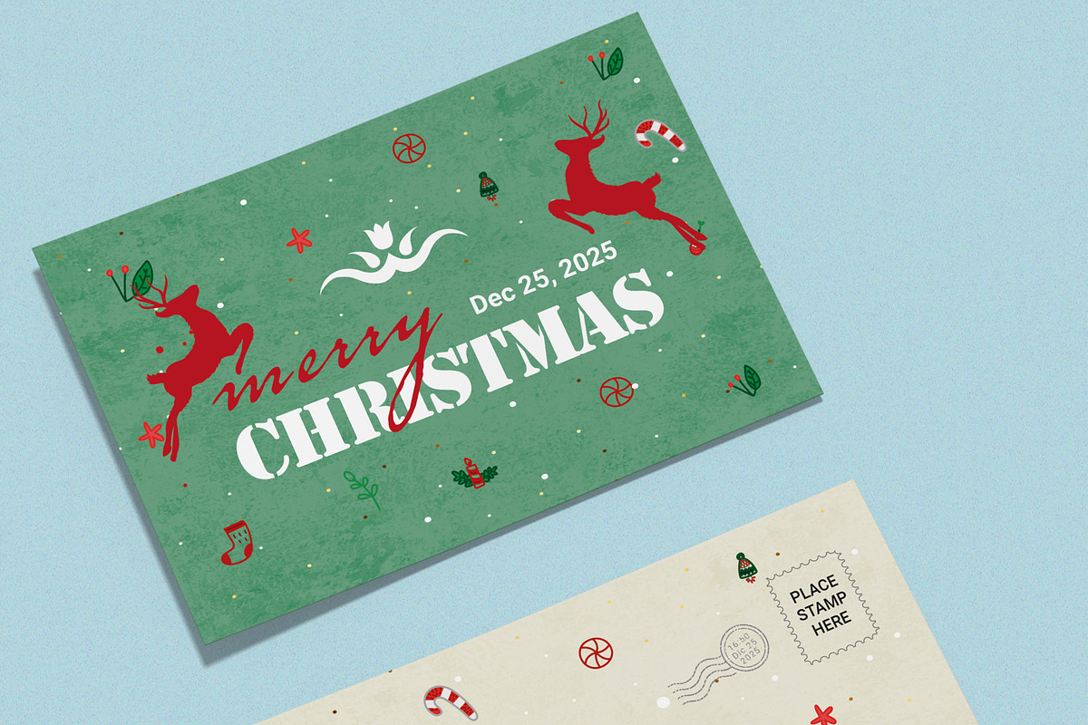 Merry Christmas Postcard Template, a Card Template by MightyDesign (Photo 3 of 8)