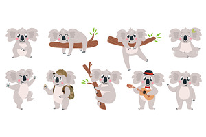 Funny koala. Cute australian animal, an Animal Illustration by LadadikArt
