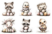 Happy Easter Animal Clipart, an Illustration by Design Market (Thumbnail 3 of 5)