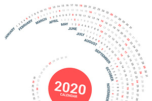 Calendar 2020 Spiral Vector Design