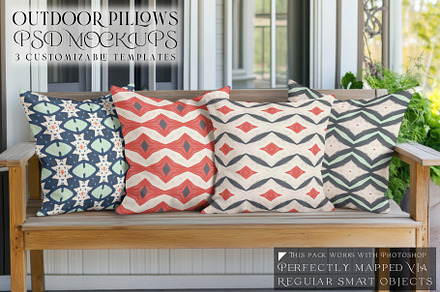Outdoor Throw Pillows Mockups, a Household Mockup by mock-ups