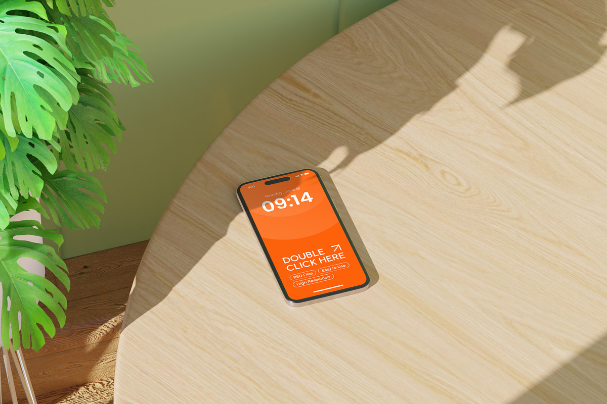 Saga Device Mockup on Table, a Device Mockup by orenjidesign (Photo 9 of 13)