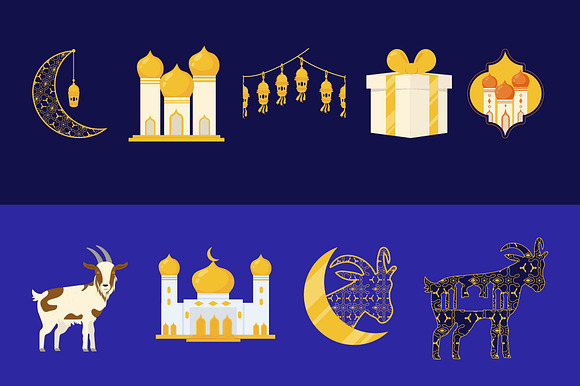 Eid al-Adha Festival Icons Set preview 2