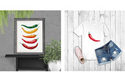 Watercolor set of hot chili peppers, a Food Illustration by Robusta (Thumbnail 6 of 6)