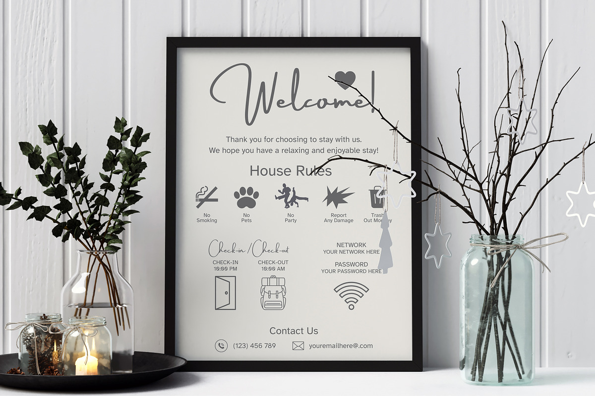 Vacation Rental Welcome Sign, a Marketing Template by M9 Design (Photo 3 of 7)