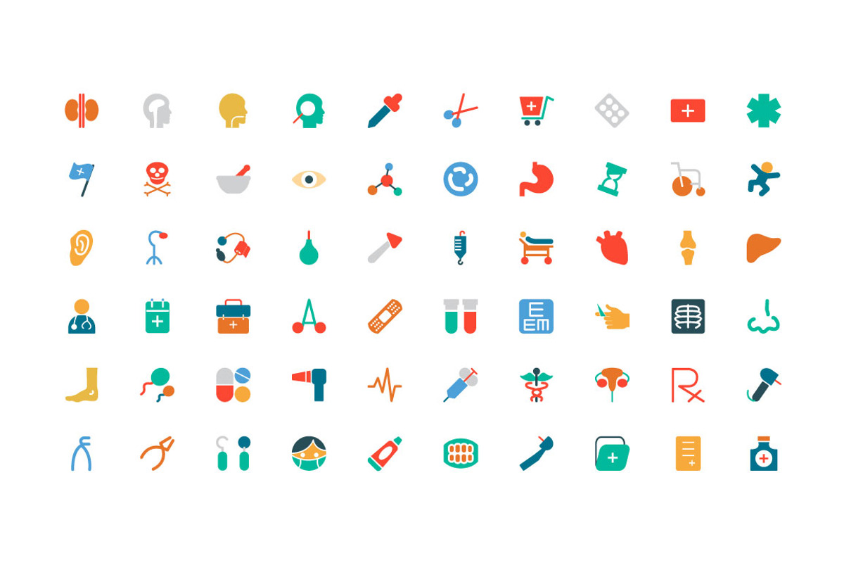 100 Medical Colored Icons, an Outline Icon by Creative Stall (Photo 2 of 2)