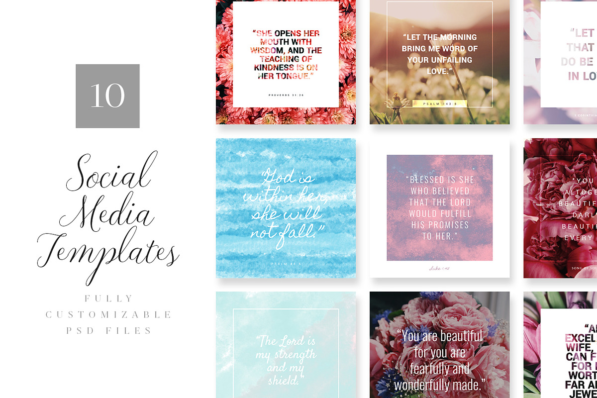Flora Social Media Templates, a Social Media Template by Church Resources Depot