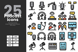 Podcast Icons, a Duotone Icon by erifqizeicon
