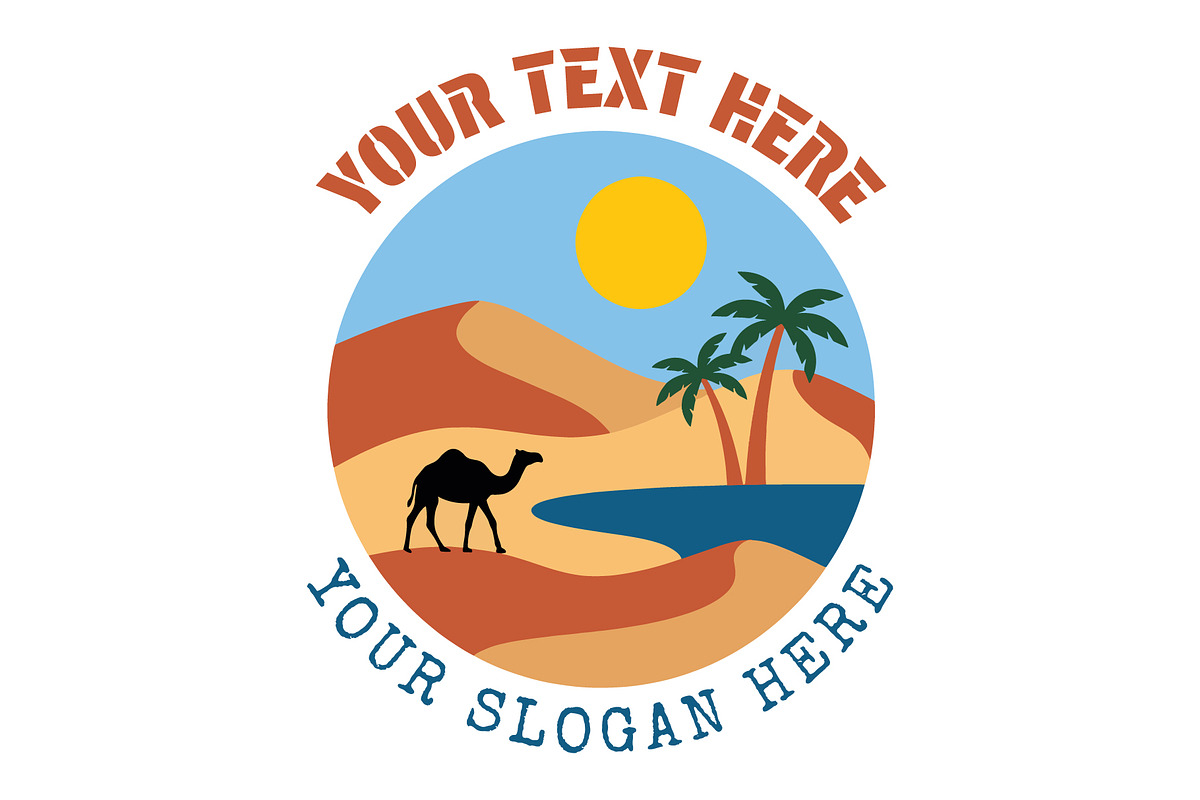 Minimalist desert oasis Illustration, a Decorative Illustration by nandinigraphics (Photo 2 of 3)