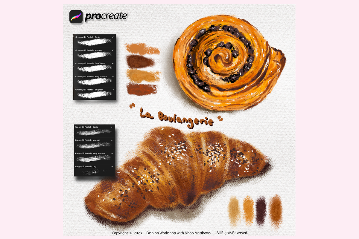 Procreate Homemade Oil Pastels Brush, a Brush Add-On by Fashion Workshop Bkk (Photo 6 of 14)