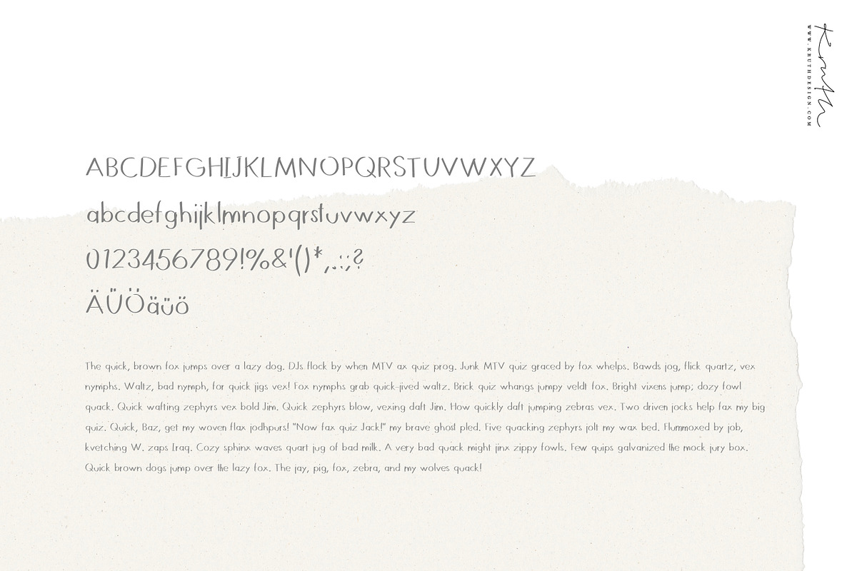 Handwritten Font / & illustration, a Sans Serif Font by KruthDesign (Photo 2 of 8)