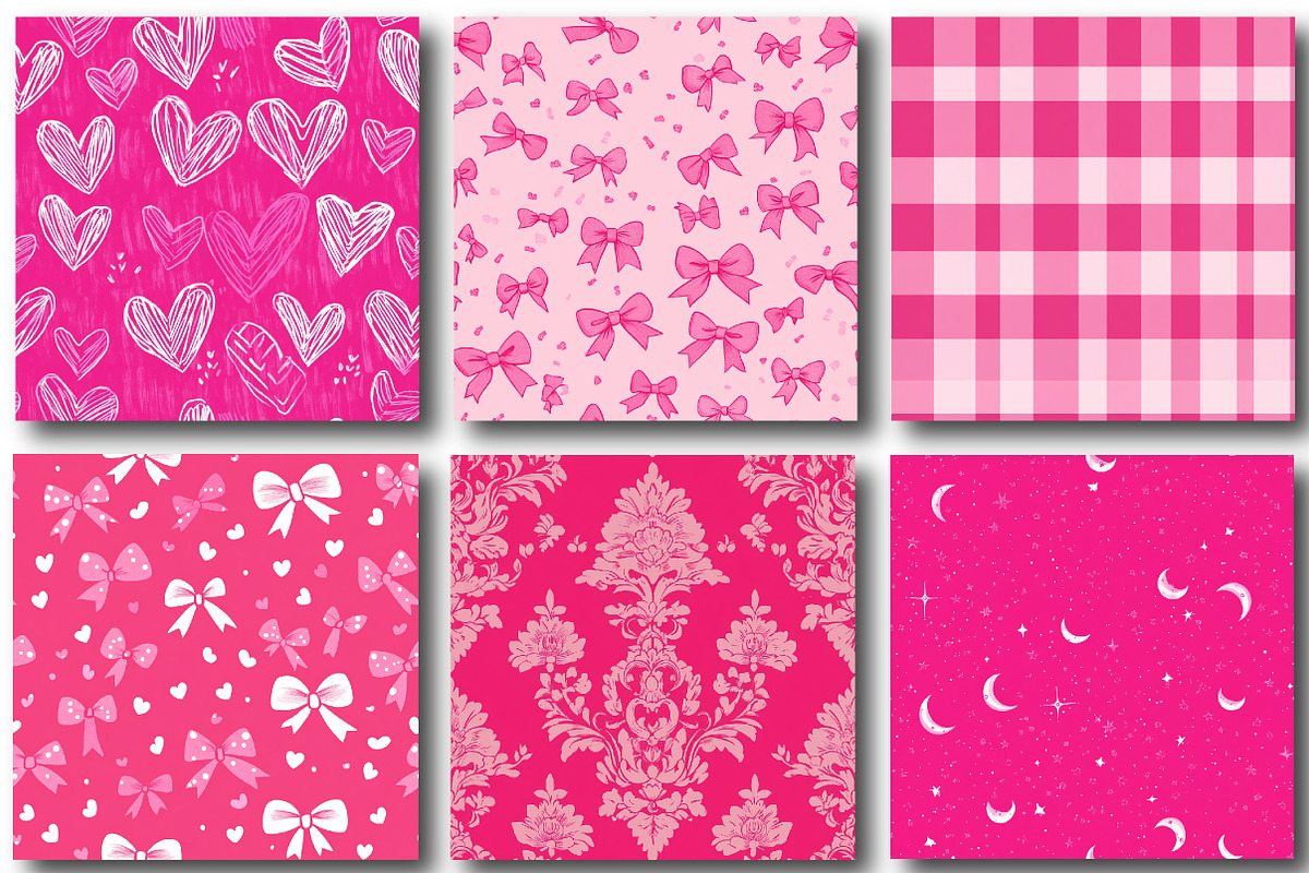 Hot Pink Digital Papers, a Pattern Graphic by designcity5 (Photo 3 of 5)