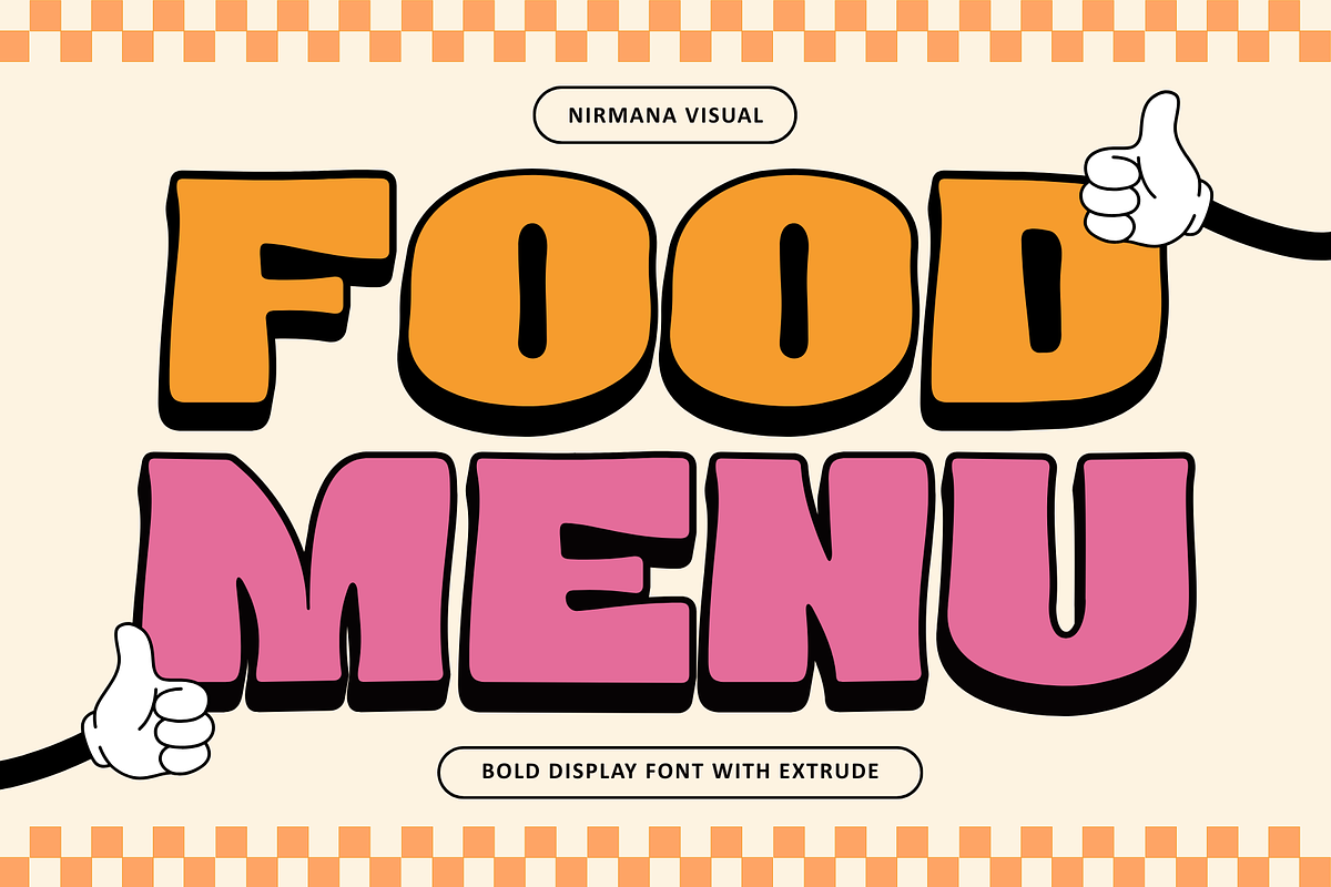 Food Menu - Bold Extrude Font, a Sans Serif Font by Nirmana Visual (Photo 1 of 10)