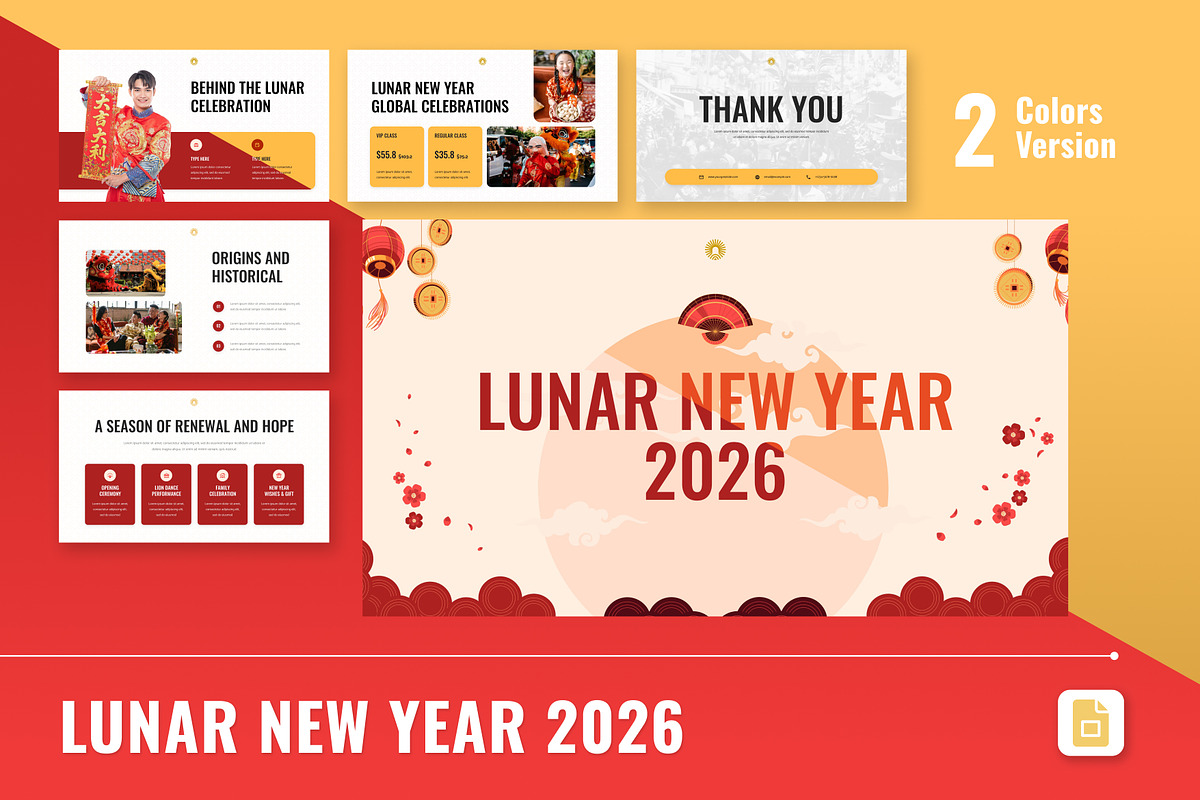 Lunar New Year Google Slides, a Presentation Template by Antstheme (Photo 1 of 4)