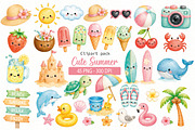Watercolor Summer Clipart PNG, a Seasonal Illustration by Villa 11 Estudio (Thumbnail 1 of 5)