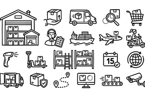 Logistics Delivery Icon Pack, an Illustration by designvectx
