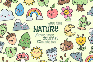 Nature Kawaii Characters, a Seasonal Illustration by Palau